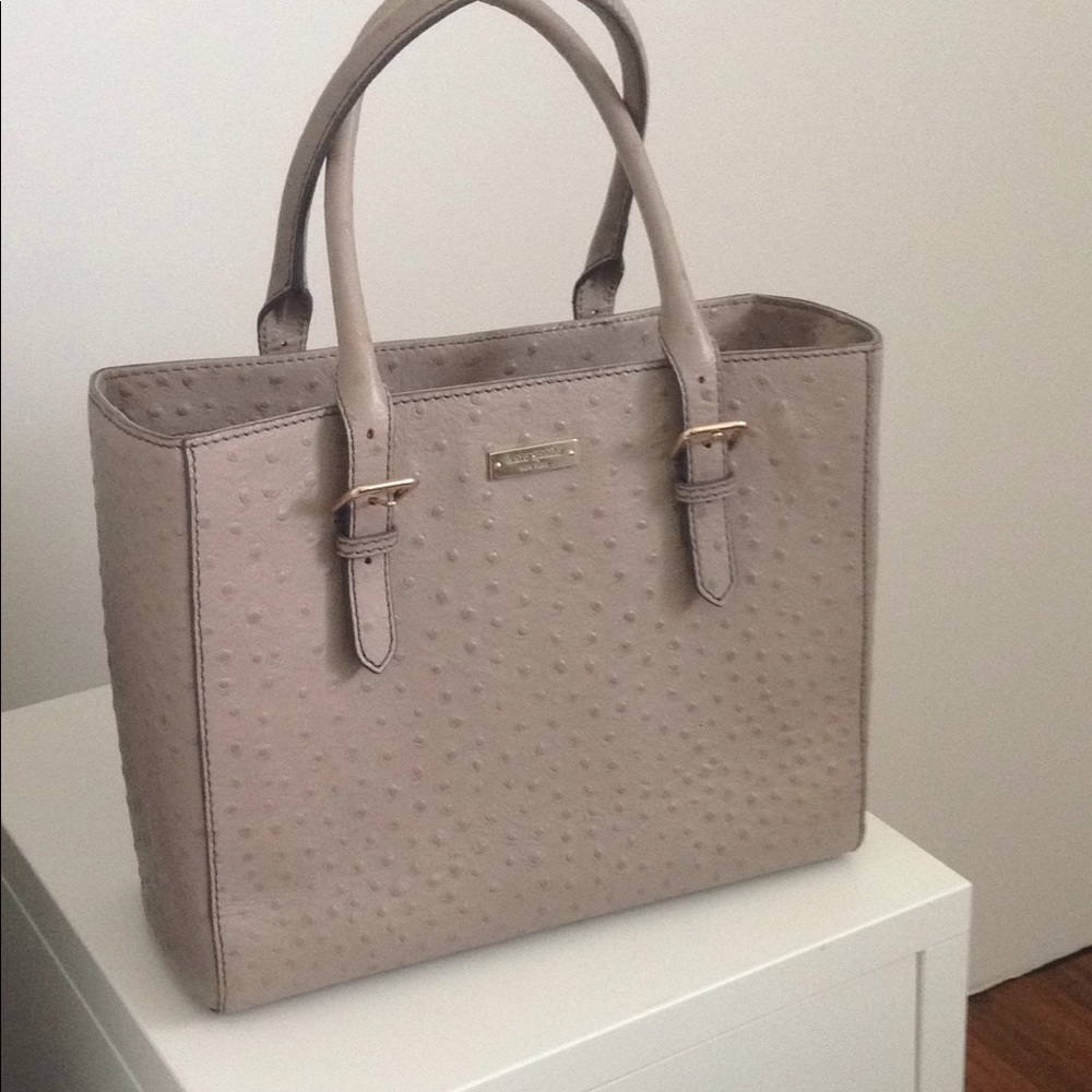 Adorable grey ostrich tote